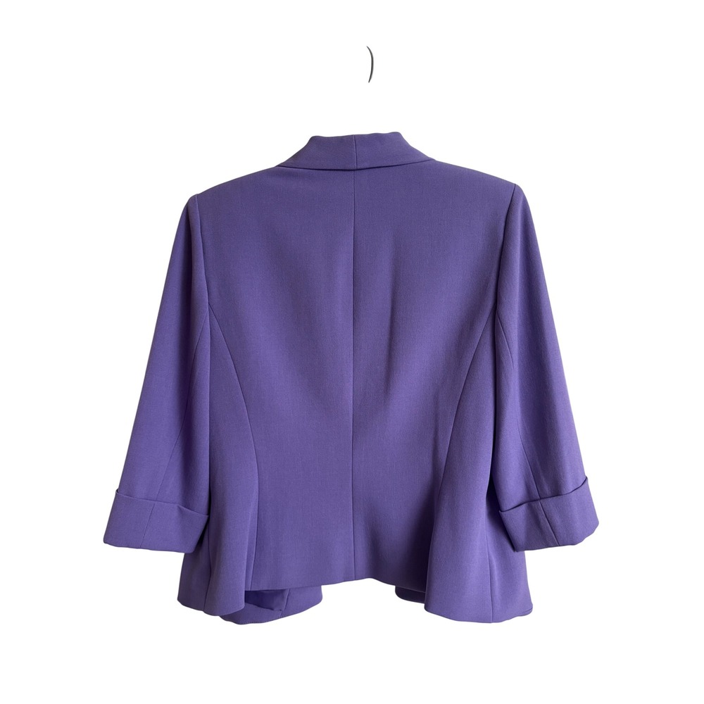 Kasper Women Purple Open Front Shawl Collar 3/4 Sleeve Blazer Size 10 Classic - Picture 2 of 9